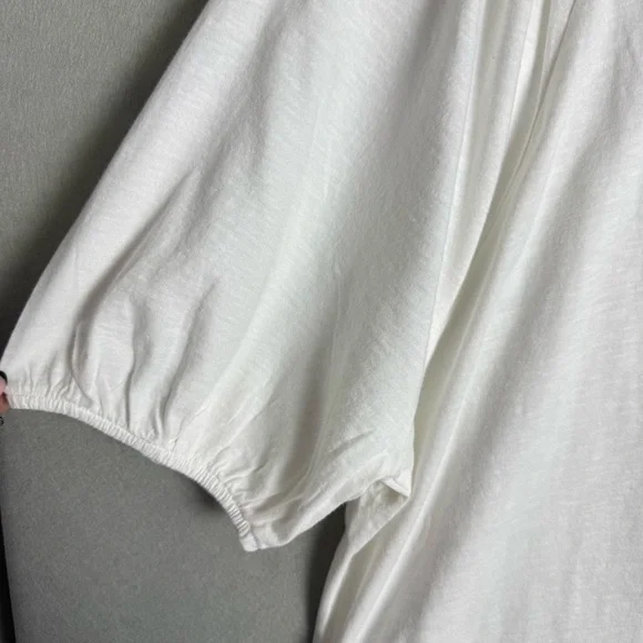 Brand New Aerie Bubble Sleeve T-Shirt Cropped Relaxed Fit White size S NWT - Picture 3 of 11